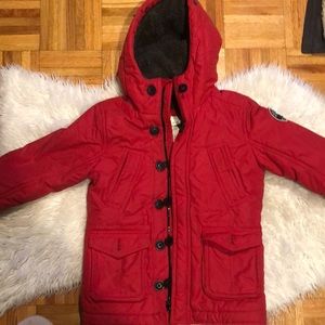 Red Abercrombie kids jacket nice color